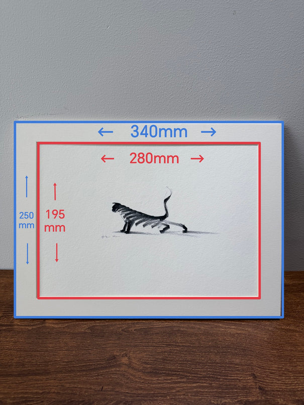 Art Print - "The Black Cat - Stretching 4" (2607P003)