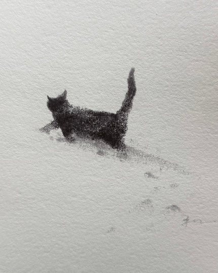Snowy Kittens Series (Set of 4 Illustrations)