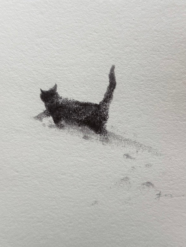 Snowy Kittens Series (Set of 4 Illustrations)