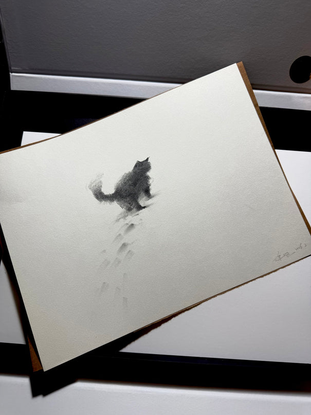 No. M011  "The Black Cat, Snowfield No. II" (Masterpiece)