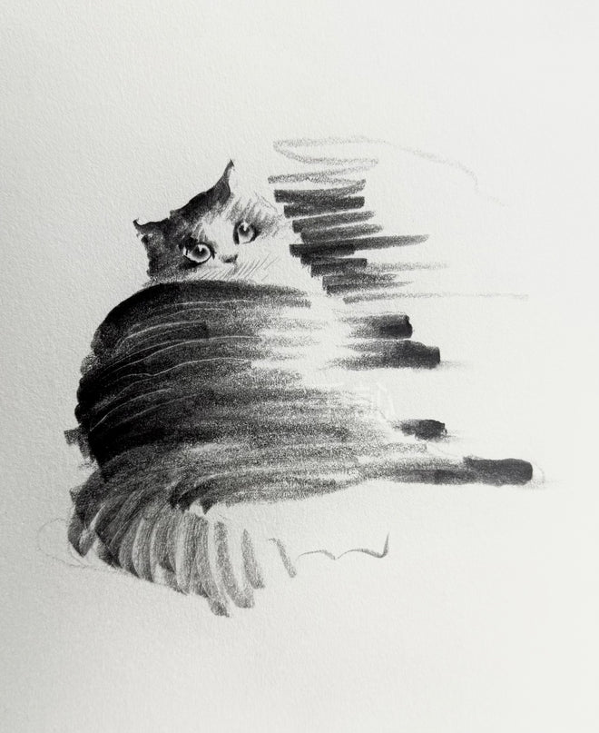 No. M001  "The Black Cat — Stillness" (Masterpiece)