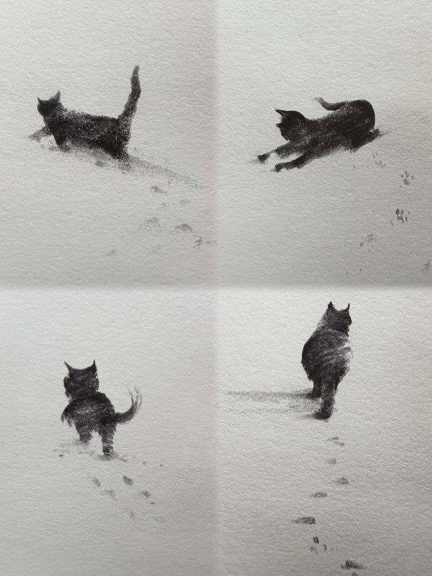 Snowy Kittens Series (Set of 4 Illustrations)