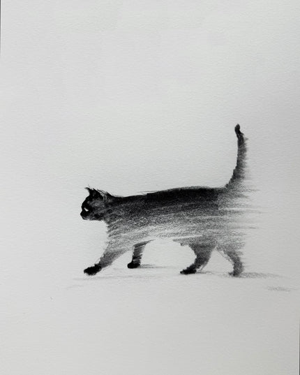 No. 039 "Black Cat Series, Walking Against the Wind"