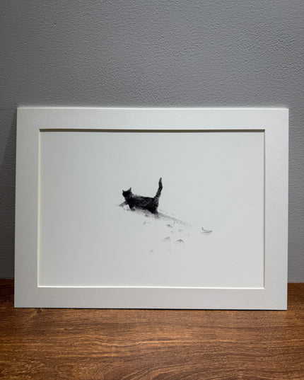 Art Print – "The Black Cat — Snowy Kitten 2" (2512P004)