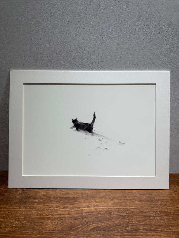 Art Print – "The Black Cat — Snowy Kitten 2" (2512P004)