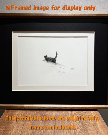 Art Print – "The Black Cat — Snowy Kitten 2" (2512P004)