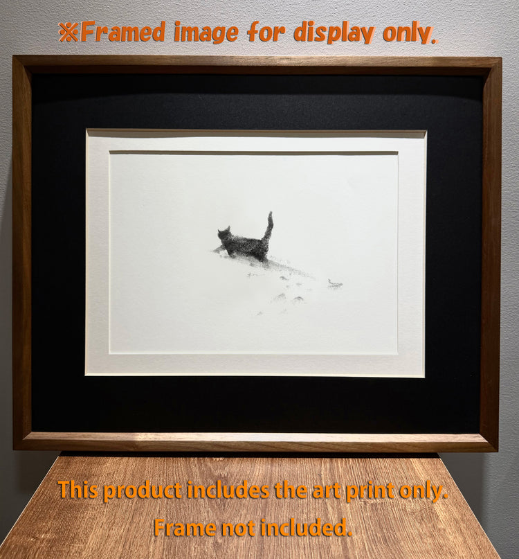 Art Print – "The Black Cat — Snowy Kitten 2" (2512P004)