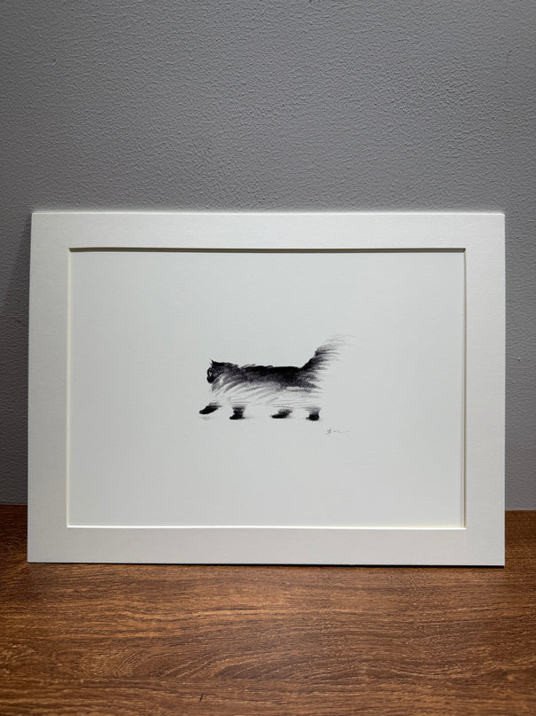 Art Print - "Art Print - "Walking Black Puff" (2607P006)