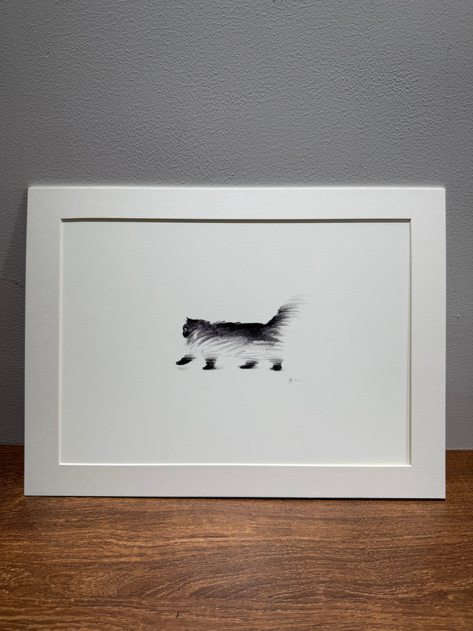 Art Print - "Art Print - "Walking Black Puff" (2607P006)