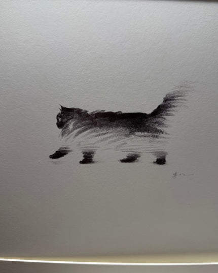Art Print - "Art Print - "Walking Black Puff" (2607P006)