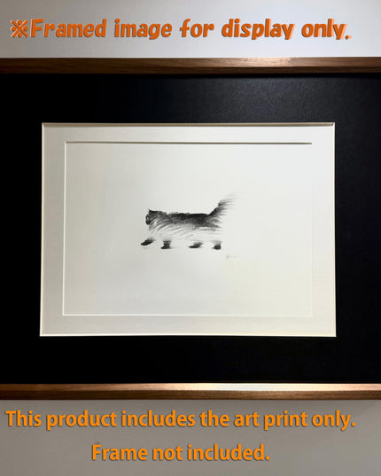 Art Print - "Art Print - "Walking Black Puff" (2607P006)