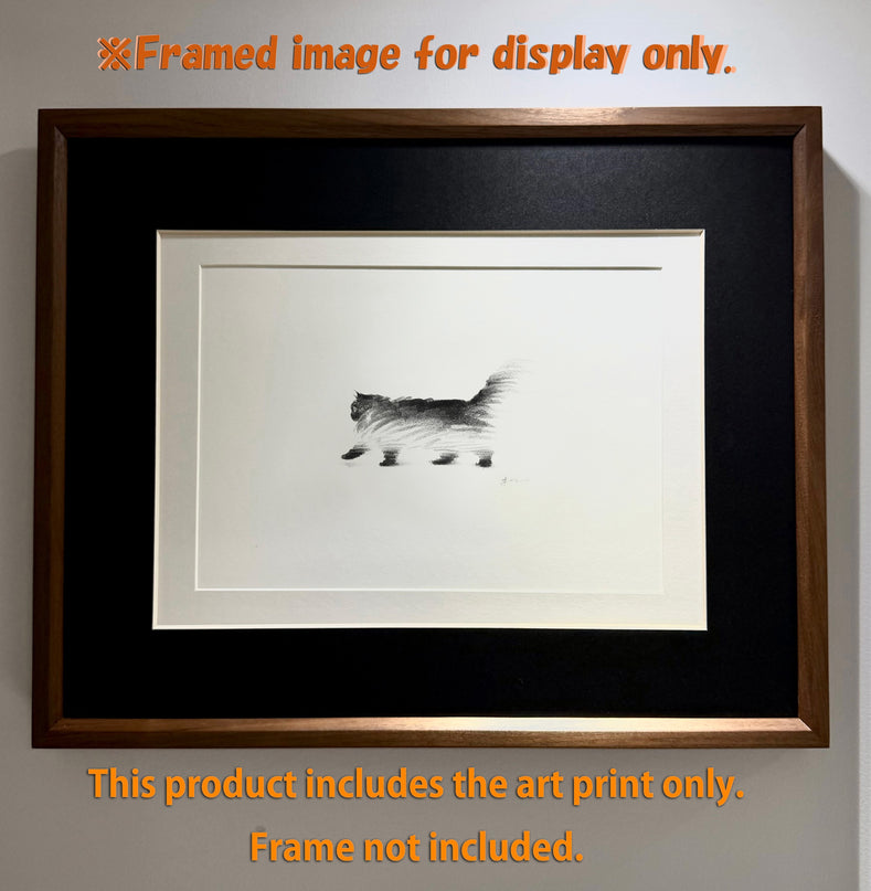 Art Print - "Art Print - "Walking Black Puff" (2607P006)