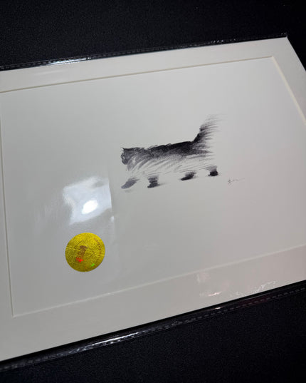 Art Print - "Art Print - "Walking Black Puff" (2607P006)