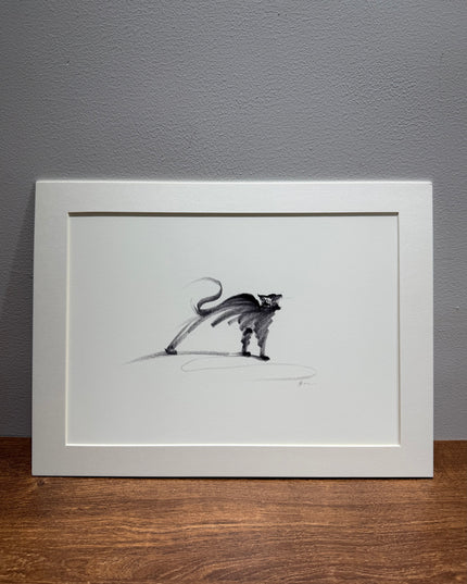 Art Print – "The Black Cat — Stretching 2" (2512P007)