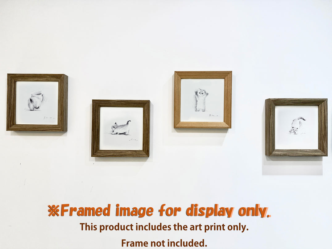 Leisurely Kittens Series (Set of 4 Illustrations)