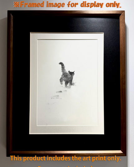 Art Print - "The Black Cat - Snowy Kitten 3" (2603P002)