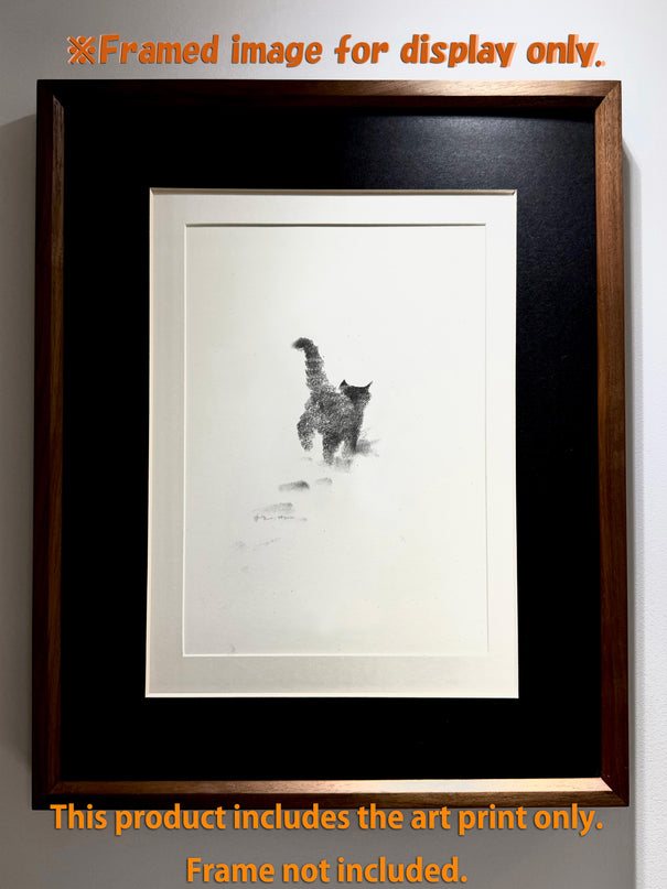 Art Print - "The Black Cat - Snowy Kitten 3" (2603P002)