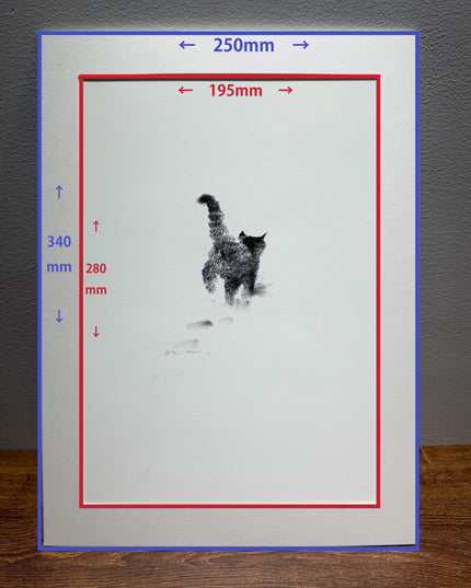 Art Print - "The Black Cat - Snowy Kitten 3" (2603P002)