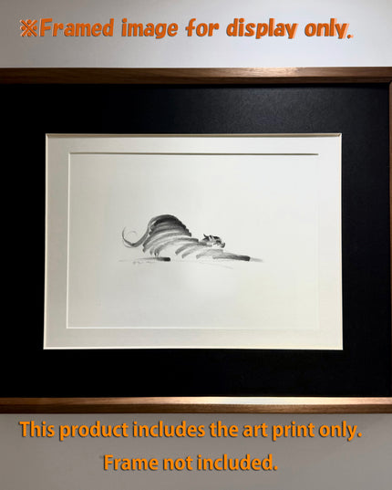 Art Print - "The Black Cat - Stretching 3" (2603P006)