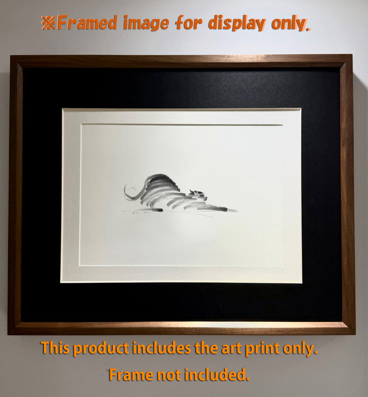 Art Print - "The Black Cat - Stretching 3" (2603P006)