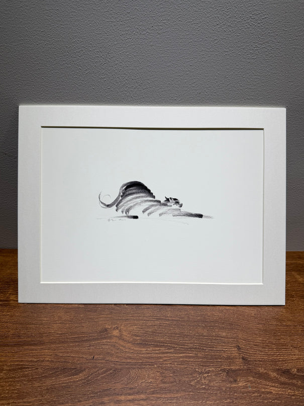 Art Print - "The Black Cat - Stretching 3" (2603P006)