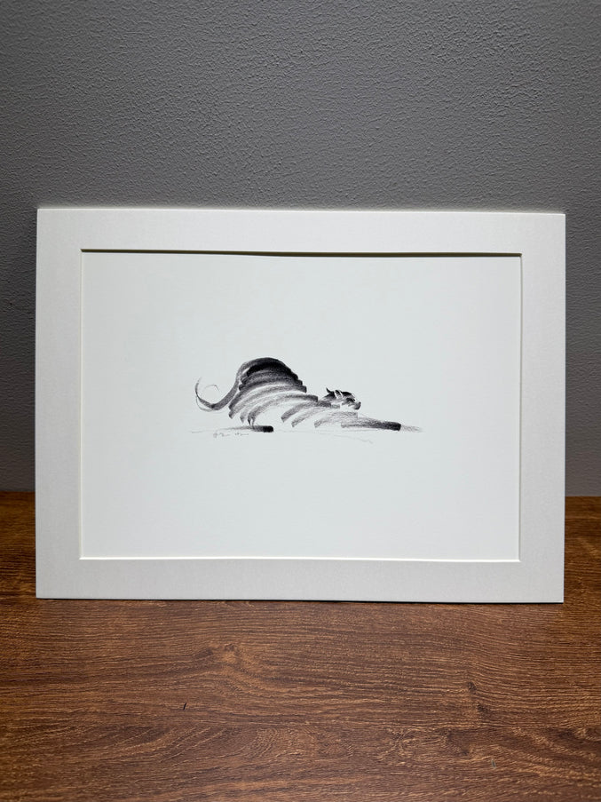 Art Print - "The Black Cat - Stretching 3" (2603P006)