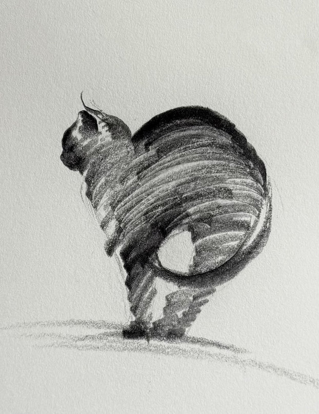 No. M003  "The Black Cat — Morning Stretch" (Masterpiece)