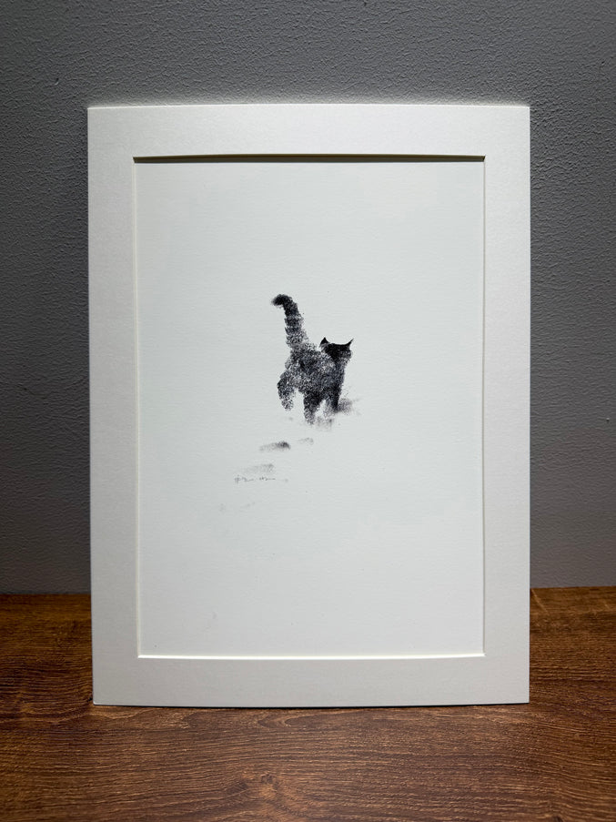 Art Print - "The Black Cat - Snowy Kitten 3" (2603P002)