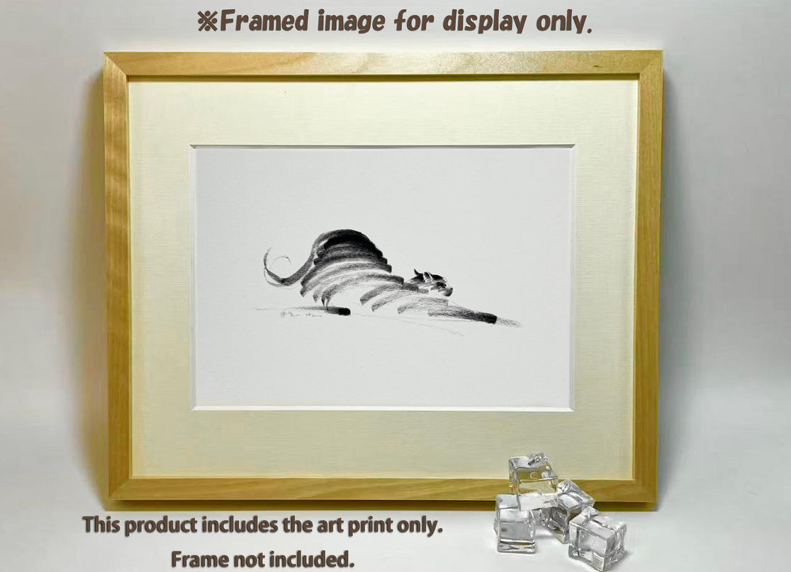 Art Print - "The Black Cat - Stretching 3" (2603P006)
