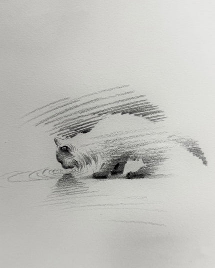 No. 018  "Drinking Cat"