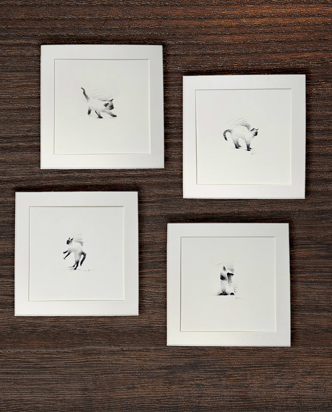 Siamese Cats Series (Set of 4 Illustrations)