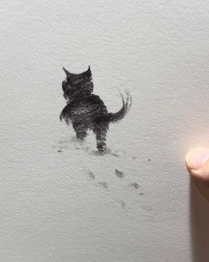 Snowy Kittens Series (Set of 4 Illustrations)