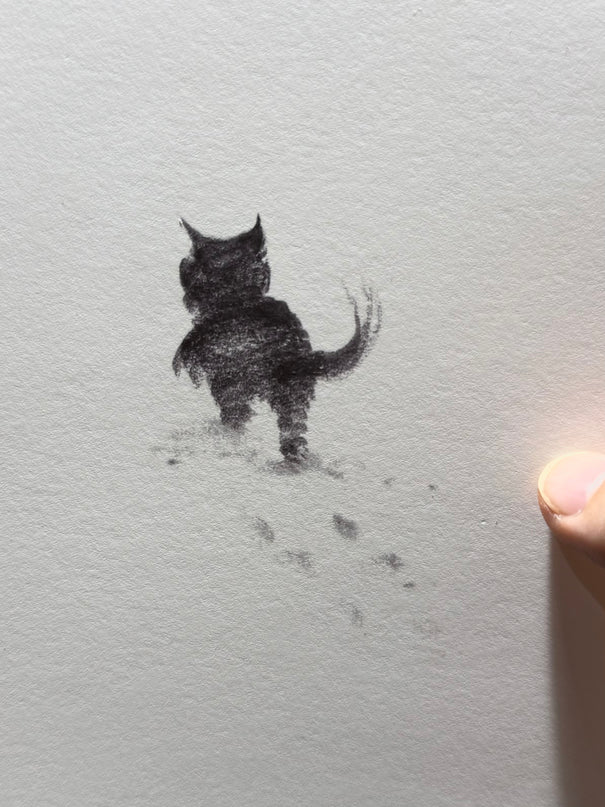 Snowy Kittens Series (Set of 4 Illustrations)