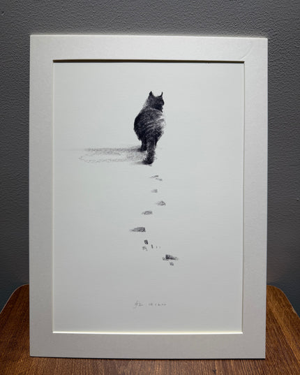 Art Print – "The Black Cat — Snowy Kitten" (2510P006)