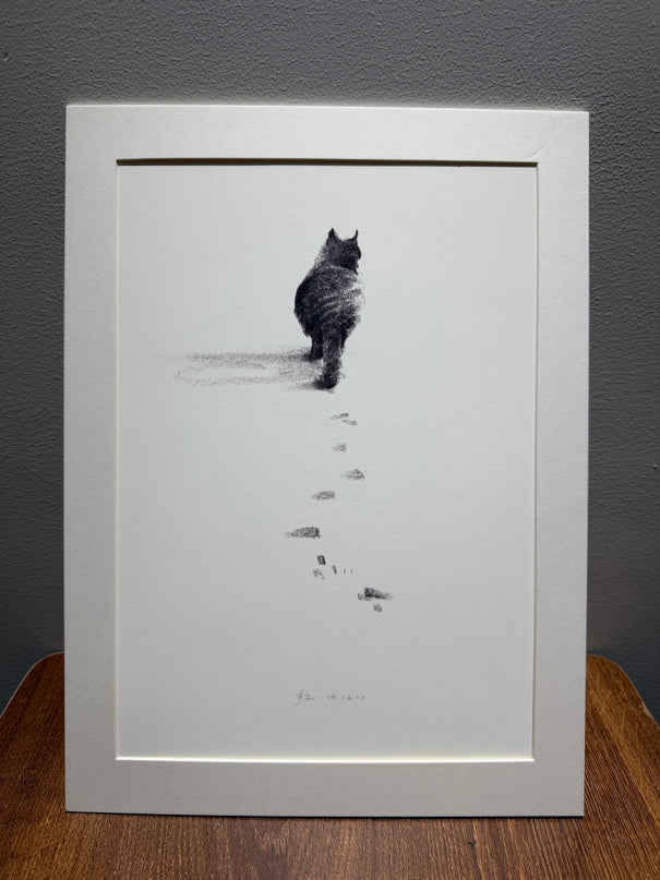 Art Print – "The Black Cat — Snowy Kitten" (2510P006)