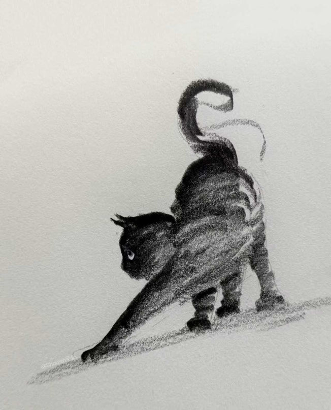 No. 014  "Black Cat Series – Stretching"