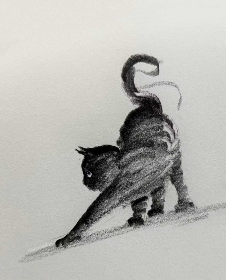 No. 014  "Black Cat Series – Stretching"
