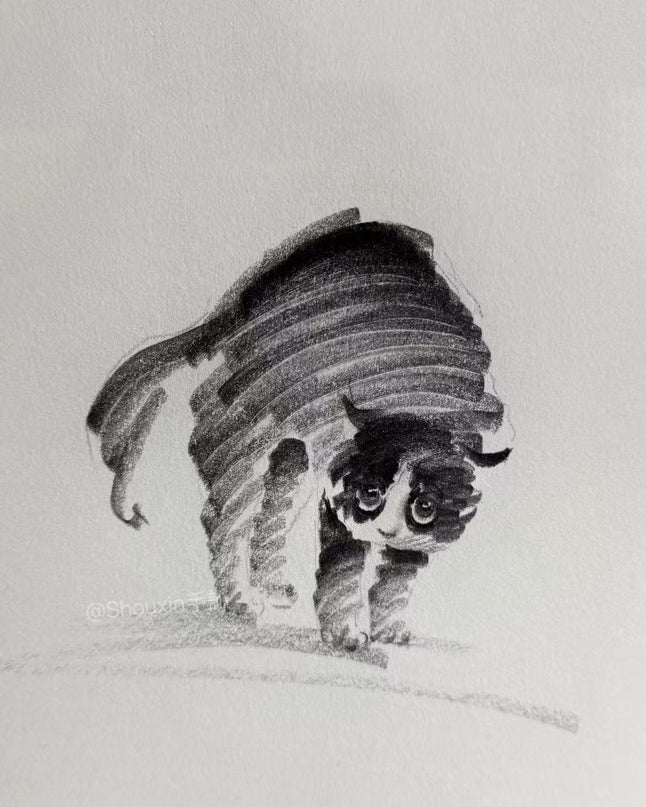 No. 015  "Black Cat Series – Fluffed Up"