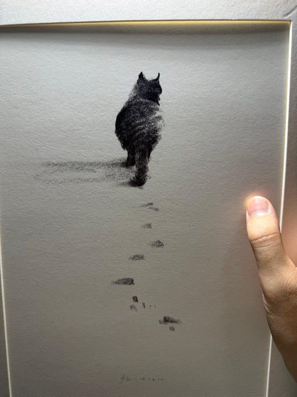 Art Print – "The Black Cat — Snowy Kitten" (2510P006)