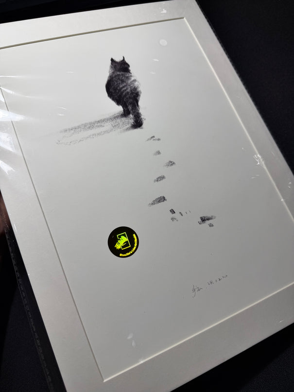 Art Print – "The Black Cat — Snowy Kitten" (2510P006)