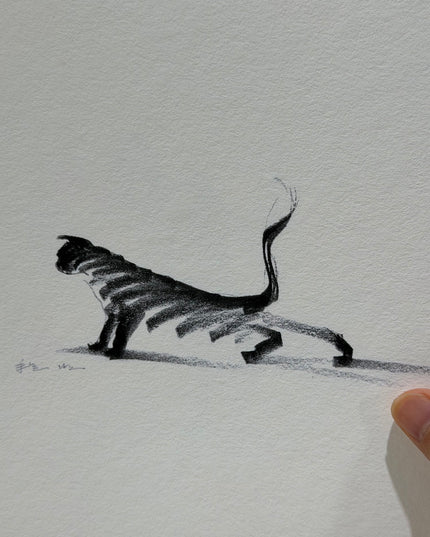 Art Print - "The Black Cat - Stretching 4" (2607P003)