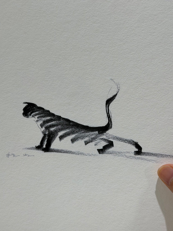 Art Print - "The Black Cat - Stretching 4" (2607P003)