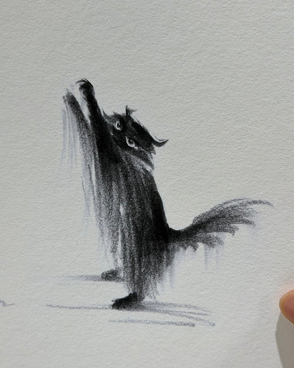 Art Print - "The Black Cat - Reaching Up" (2607P005)