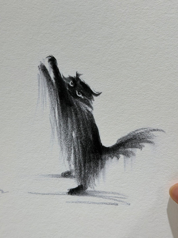 Art Print - "The Black Cat - Reaching Up" (2607P005)