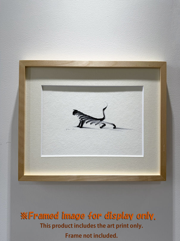 Art Print - "The Black Cat - Stretching 4" (2607P003)