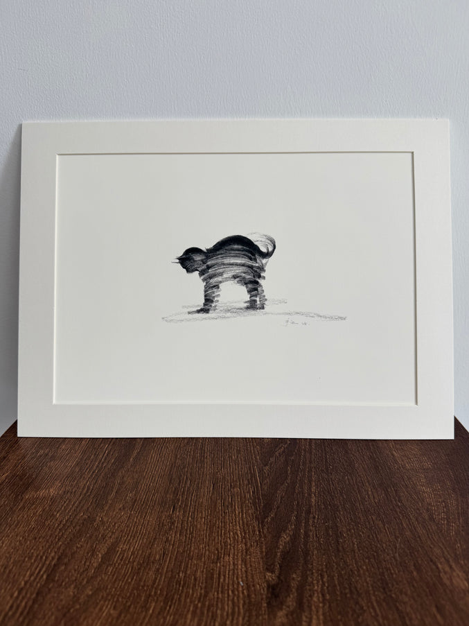 Art Print – "The Black Cat — Curiosity" (xmasP009)