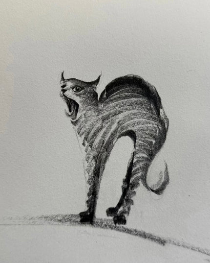 No. M002  "The Black Cat — Yawning" (Masterpiece)