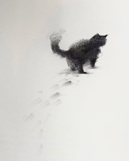 No. M011  "The Black Cat, Snowfield No. II" (Masterpiece)