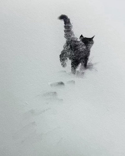 No. M022  "The Black Cat, Snowfield No. III" (Masterpiece)