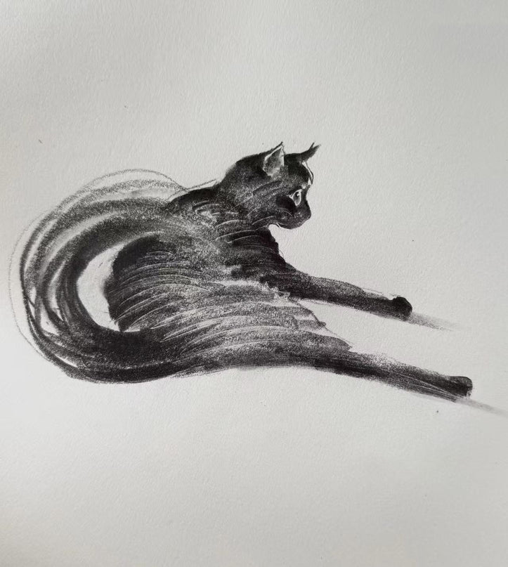 No. 029 "Black Cat Series, Contemplation"